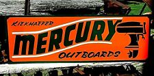 36” Vintage Hand Painted MERCURY OUTBOARD MOTORS Boat Shop Sign Fishing Gas Oil picture