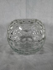 Vintage HOMCO Clear Cubist Style Glass Fairy Lamp Tea Light Votive Holder picture