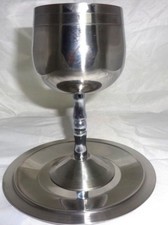 Hi quality stainlessteel kiddush / wine cup & coaster picture