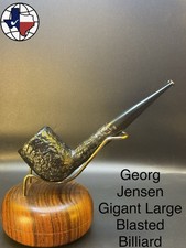 Vintage Georg Jensen Gigant Large Blasted Billiard Tobacco Pipe picture