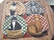 NEW CATS Country DESSERT PLATE 4 plates Lot Oneida Kittie David Carter Stoneware picture