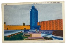 Hall of Science Great Court 1933 Chicago World's Fair ~ Antique 1930s Postcard picture