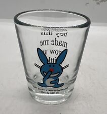VTG Jim Benton Happy Bunny Shot Glass Blue 