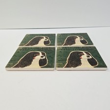 Set 4 Cavalier King Charles Tile Coasters John W. Golden Art 4 1/4
