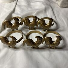 6 Brass Rooster Napkin Ring Unbranded  picture