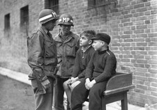 WWII B&W Photo  WW2 Captured Young Germans US MP's  GREAT PHOTO World War/ 2294 picture