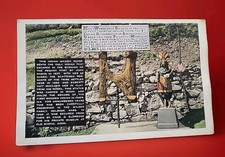 1930s Old Mystic CT Indian Maiden Statue Pequot Mohegan Trees Postcard Tichnor picture