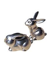Vintage Lenox Pewter Bunny Salt & Pepper Shakers~Kirk Stieff~Farmhouse~Country picture