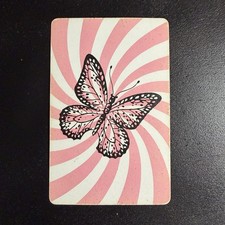 VTG Pink Swirl Retro MCM Butterfly Single Swap Playing Card picture