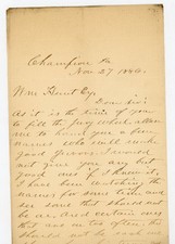 1886 Handwritten Letter Champion PA Jury  Selection Wm Hunt Esq DWC Dumbauld picture