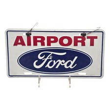 Vintage Ford Airport Sign Plate Metal Automotive Advertising Late 20th Century picture