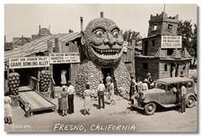 Vintage‑STYLE  ART 1930s RPPC-GRAPE BOWLING ALLEY-FRESNO CALIFORNIA FAUX PHOTO picture