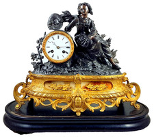 Antique French mantel clock, Louis XVI, circa 1844, pendulum, Japy Frères picture