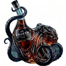 NEW The Kraken Spiced Rum Octopus Whiskey Decanter 320ml Octopus Shaped Gothic picture