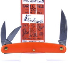 NEW GEC 62 Pocket Carver Orange Delrin Farm & Field Great Eastern Cutlery 620324 picture