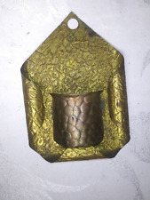 Antique Copper Brass Arts Crafts   Wall Mounted  Match Safe picture