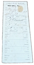 APRIL 1879 CENTRAL PACIFIC RAILROAD WAY BILL SACRAMENTO TO CARSON picture