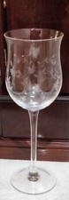 4 Lenox Heather Pattern Clear Crystal Wine Glasses Tulip Shape New  picture