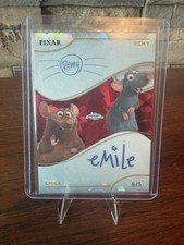 2025 Topps Chrome Disney Sapphire REMY and EMILE /5 RED Dual Auto BOOKEND 5/5 picture
