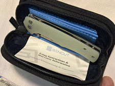 SENCUT Crowley S21012-1 D2 Stonewashed Blade Natural G10 Folding Knife Box picture