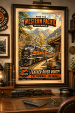 Western Pacific 921-D Feather River Route Railroad Poster 11x17 Train Art picture