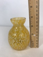Vintage Yellow Glass Vase 3.5