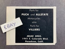 1964 Print Ad. Milne Bros. Pasadena, California. Parts for Puch, Allstate, picture