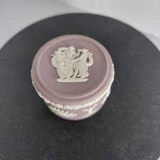 Wedgwood White on Lilac 'The Three Muses' Round Trinket Box Miniature picture