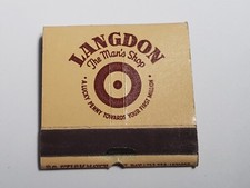 Vtg 1960s Matchbook - LANGDON The Man's Shop NY w/ Penny Slot - NEW picture