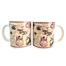 Vintage 1999 ABC Stores Hawaii Map Coffee Mugs Set of 2 Ron Croci Souvenir picture