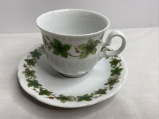 Winterling Kirchenlamitz Bavaria 8 Tea Cup & Saucer Green Leaves Design picture