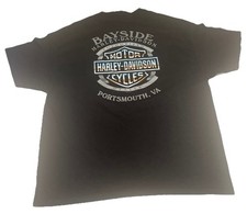 Harley Davidson Bayside Portsmouth VA Men’s 2XL Black Graphic Shirt New picture