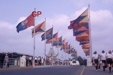 #XX161- ad Old 35mm Slide Photo- New York World's Fair- Flags - 1964 picture