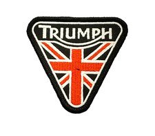 STUNNING VINTAGE STYLE TRIUMPH EMBROIDERED IRON-ON PATCH...RARE COLOR COMBO... picture