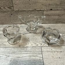 Pressed Glass Salt Cellar (Set Of 3) Vintage 1.5-3.5” *Non-Matching* picture