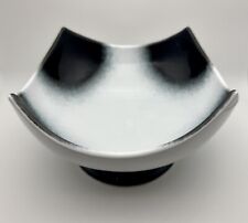 Porcelain Footed Serving Bowl White And Black picture