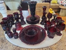 Avon 1876 Cape Cod Collection - 26 Piece Set, Vampire Red Glassware, No Damage picture
