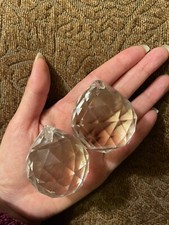 2PCs Clear Faceted Sphere CRYSTAL BALL Sun Catcher Rainbow Prism picture