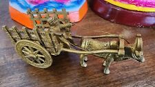 6.5 Inche Brass Bullock Cart Statue / Gujrati Wedding Item Usa Seller  Fast Ship picture