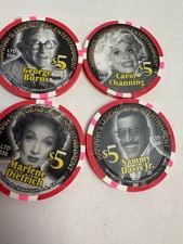 Harrah's Vicksburg MS Lot of 4 Millennium 2000 Legends of Entertainment $5Chips  picture