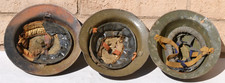 LOT OF 3 WW1 US ARMY DOUGHBOY HELMET ALL ORIGINALs US MILITARY WWI GREAT WAR #2 picture