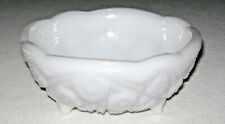 Vintage Milk Glass Footed Bowl Hobstar File & Arrowhead by Latchford Glass Co. picture