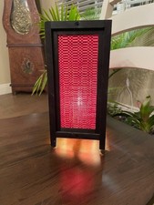 Red Berry Thailand Lanna VNT handmade woven Asian bamboo Zen lamp 11X5