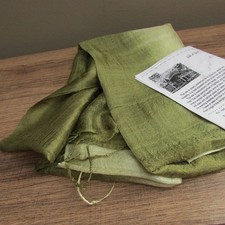 Hand Woven Vintage Thai Silk, olive green fade, 12x64-thailand-new picture