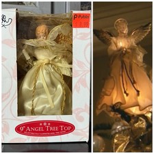Vintage 1997 Publix Commercial Lighted Angel Christmas Tree Topper RARE w/ Box picture