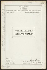 Photo:Samuel Clarke Pyramid Patent Trade Mark Night Lamps 1884 picture