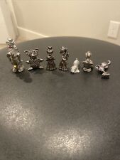 Lot of 7 Pewter Figurines Vintage: Clown Teddy Bear Dog Duck Mouse With Cheese picture