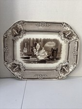 19th Century Brown Transferware MINERVA Platter Podmore Walker & Co 18” X 14” picture