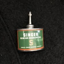 Vintage 1 1/3 oz SINGER Sewing Machine Oil Oiler Tin Can Metal Spout picture