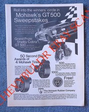 1968 Mohawk Tires Vintage Ad with Shelby GT500 Sweepstakes picture
